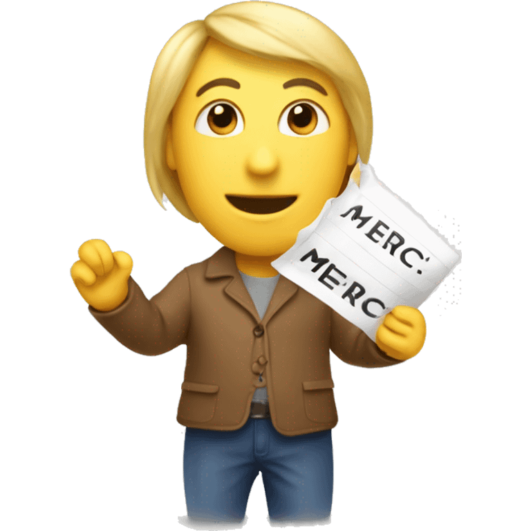 the word "merci" written with readable letters emoji