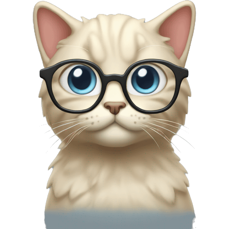 Brains out cat with eyeglasses  emoji