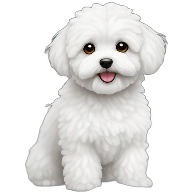 white maltipoo with snow emoji