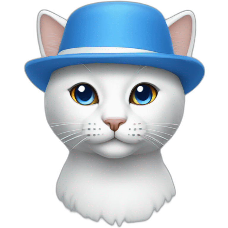 Cat blue with White hat emoji