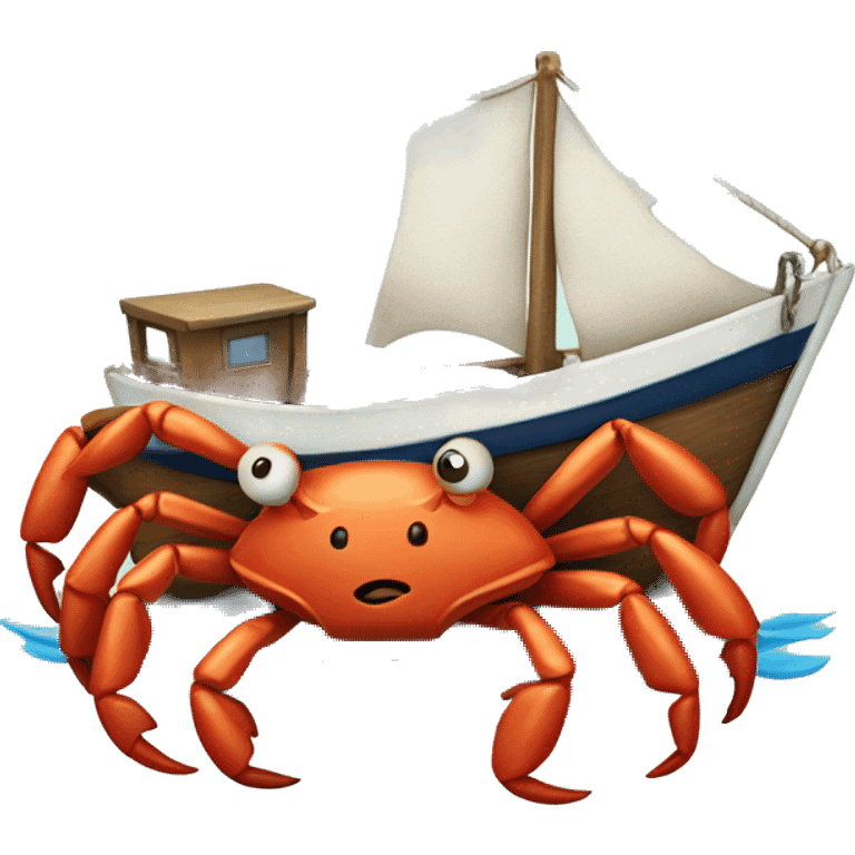 Sailor Crab on a boat emoji