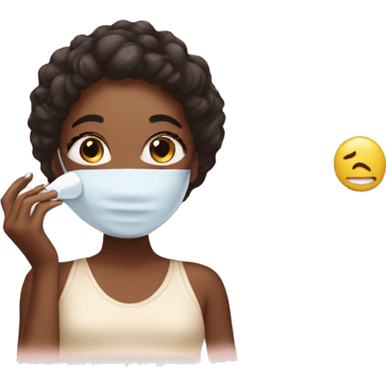 girl doing her skincare emoji