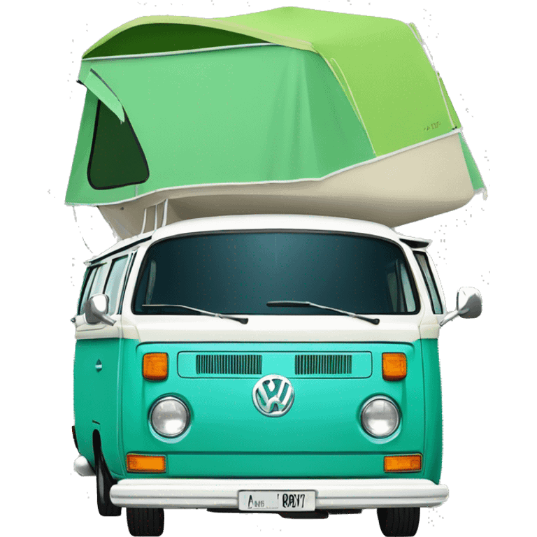 VW T2 California camping bus bicolor VW greenblue white von emoji