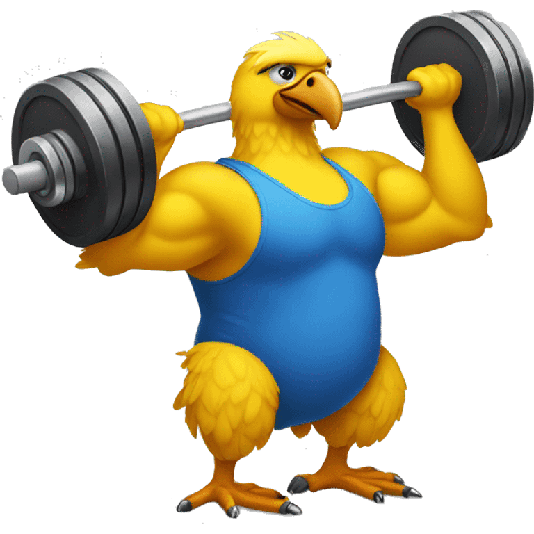 Big bird lifting weights  emoji