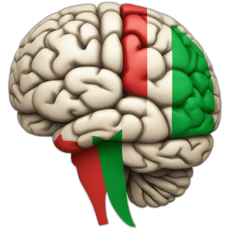 persons brain in italian flag colours emoji