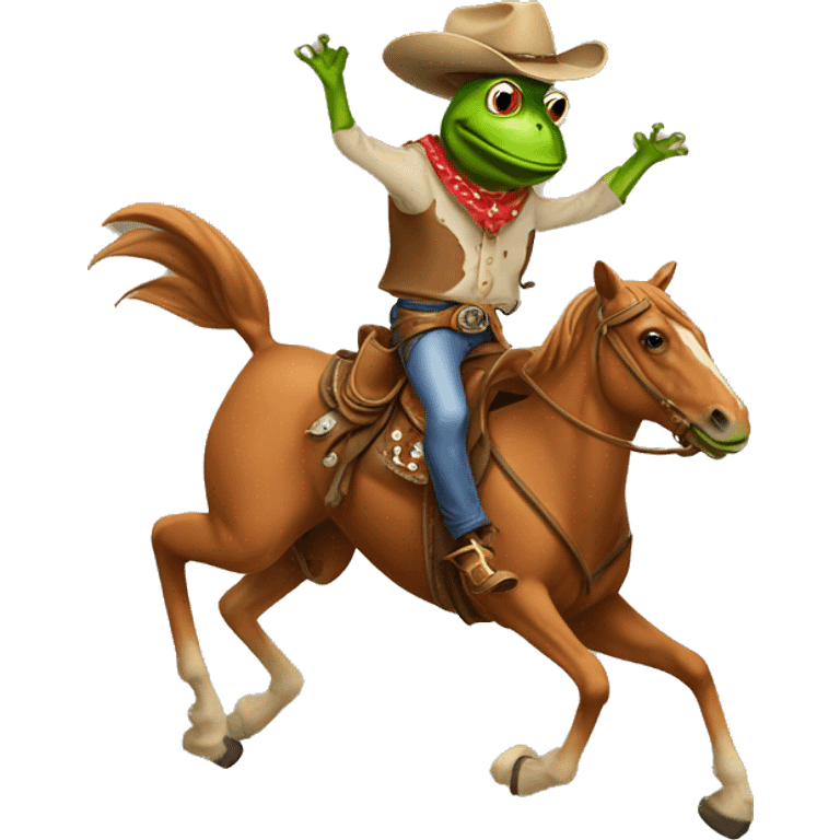 Cowboy frog riding horse emoji