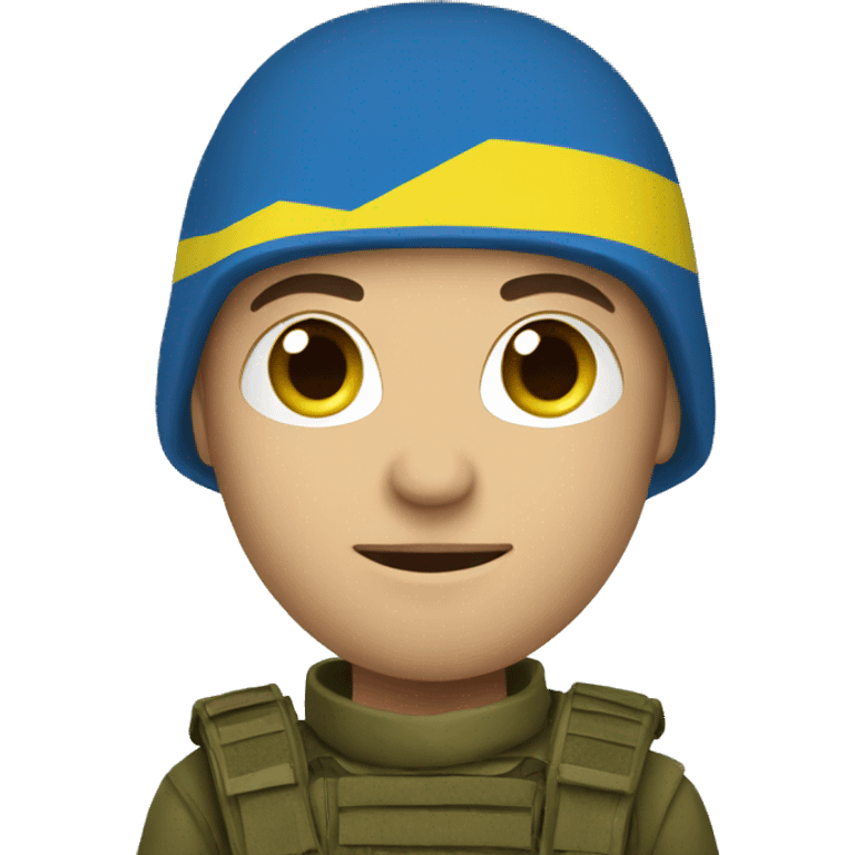 Ukrainian soldier with Ukrainian flag  emoji