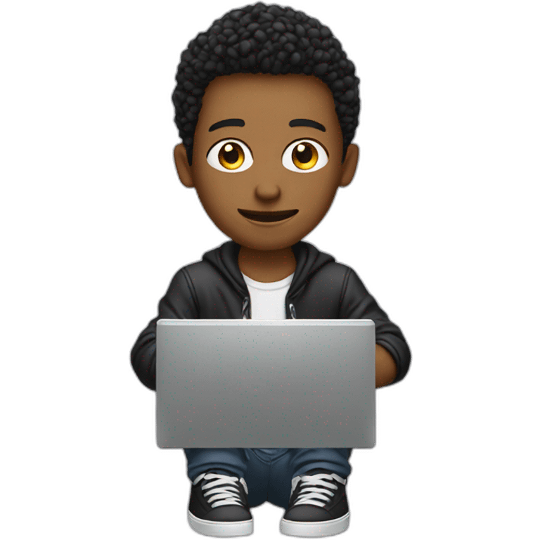 A cool boy on a computer emoji