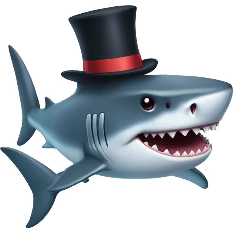 shark with top hat  emoji