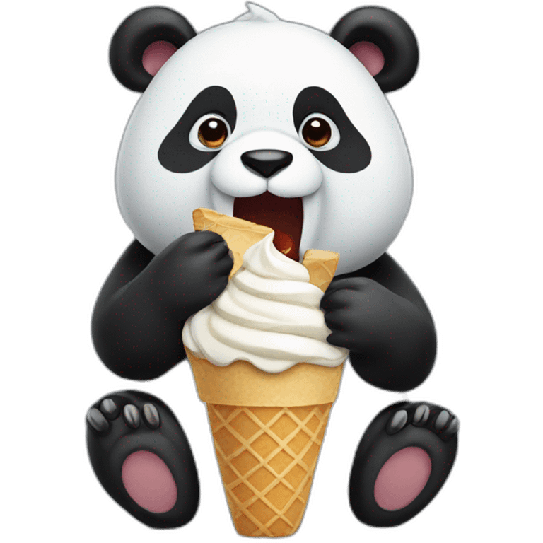 Panda eating ice cream emoji