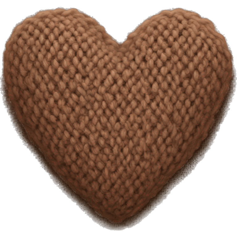 Brown knit heart emoji