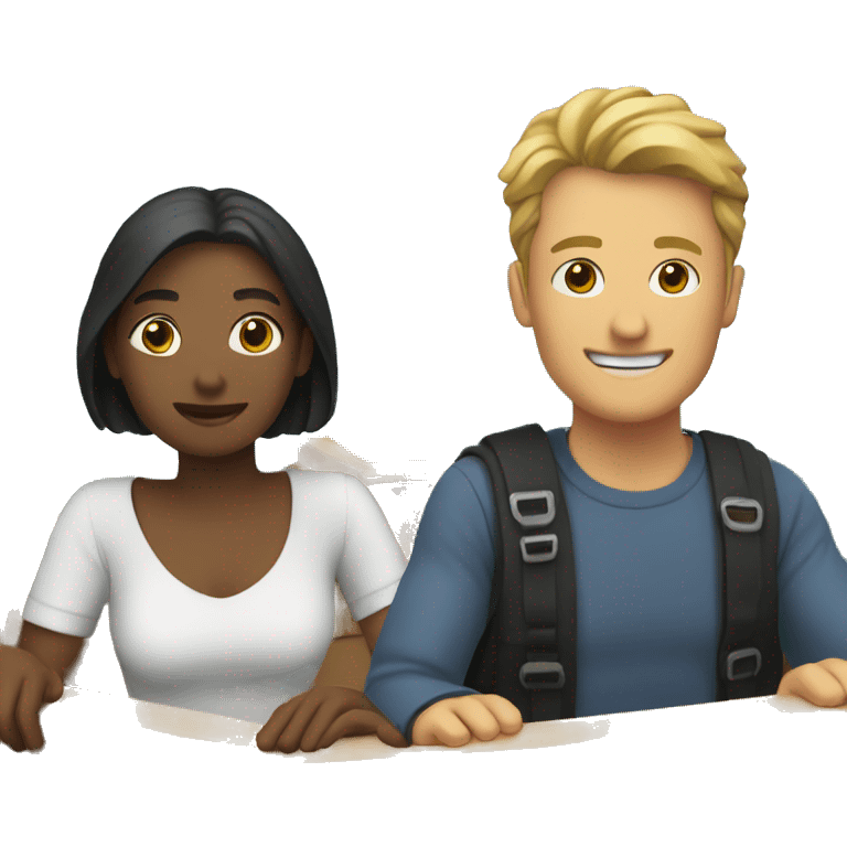 Two people at boat emoji