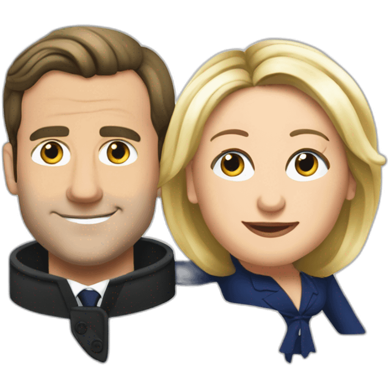 Macron et Marine le Pen emoji