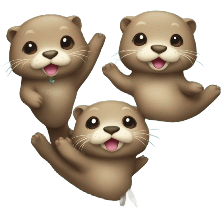 A happy and cute otter face with a Hawaiian flower emoji