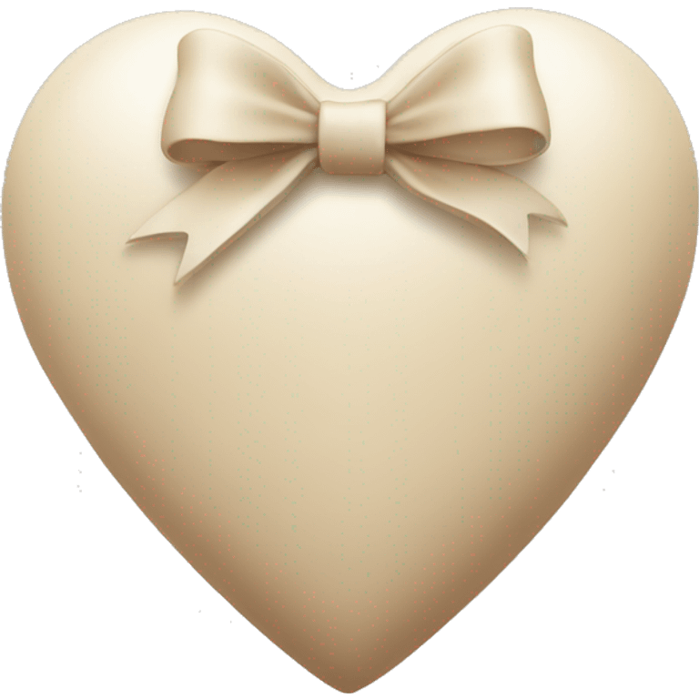 Beige heart with bow white emoji