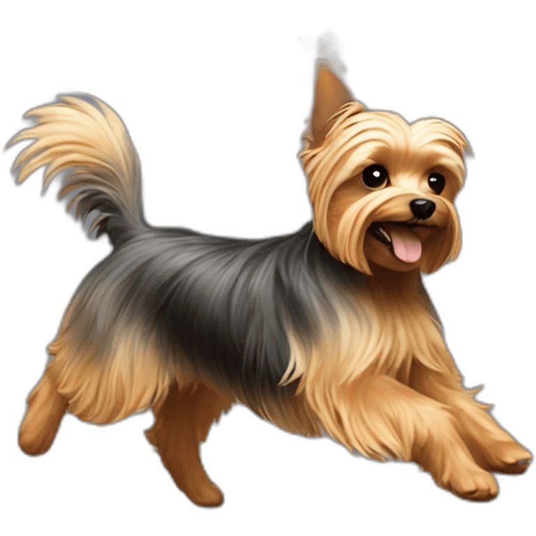 running so fast Yorkshire Terrier emoji