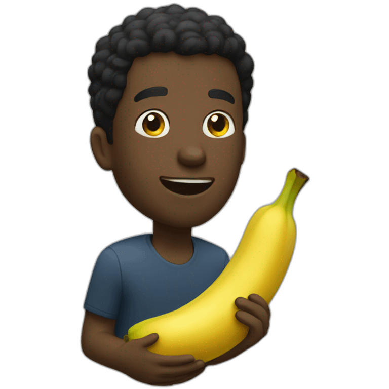 black men eating a banana emoji