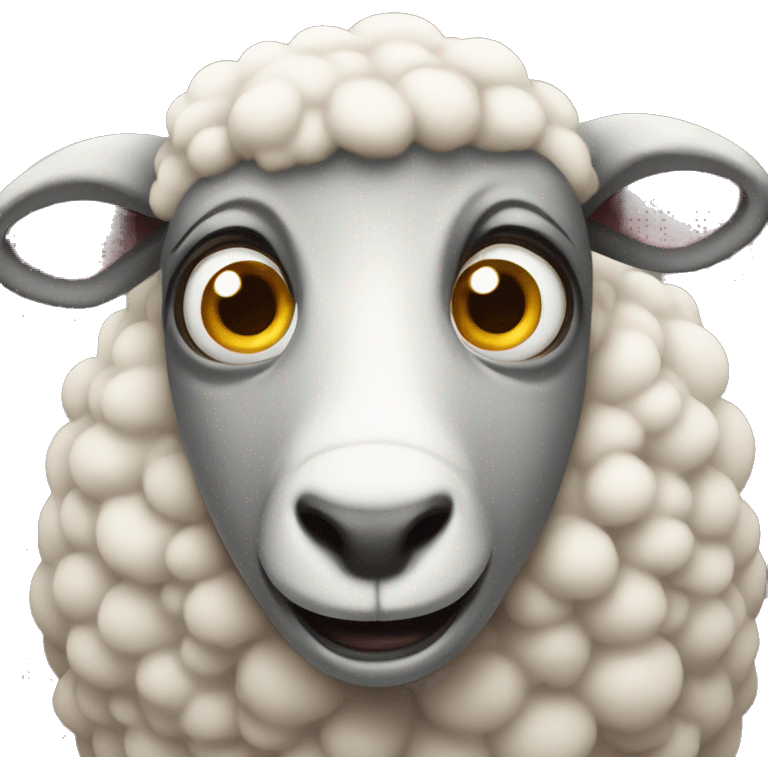 A terrified sheep emoji