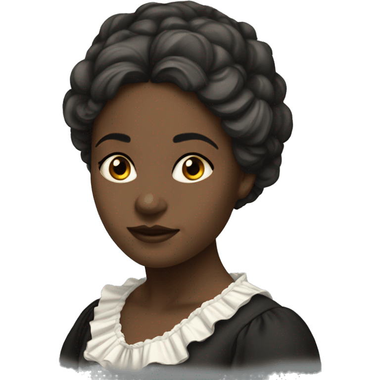 young woman from 1820 england in mobcap emoji