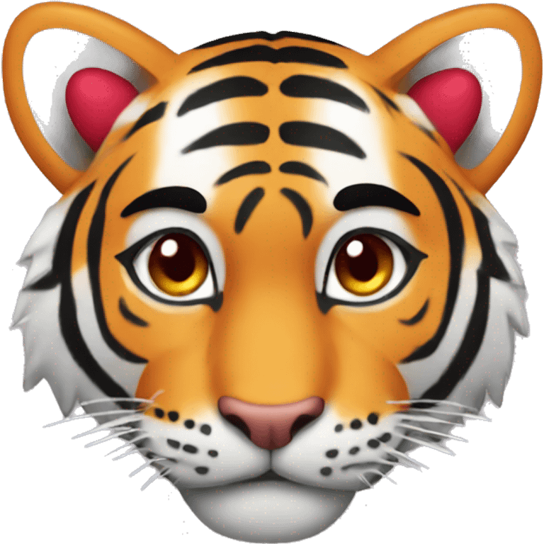 Tiger with hearts emoji