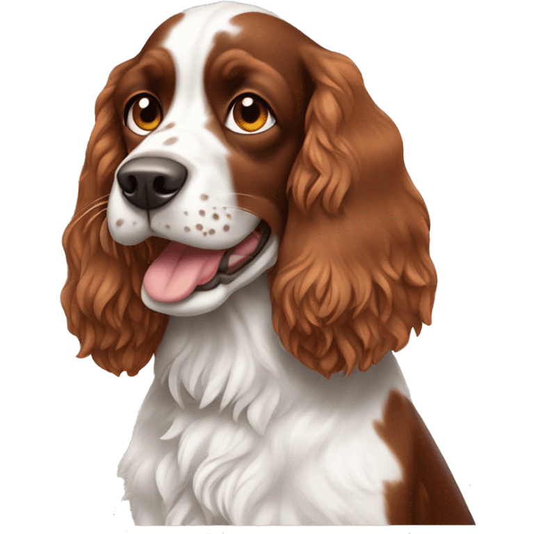 Russian hunting spaniel of red-white color with freckles emoji