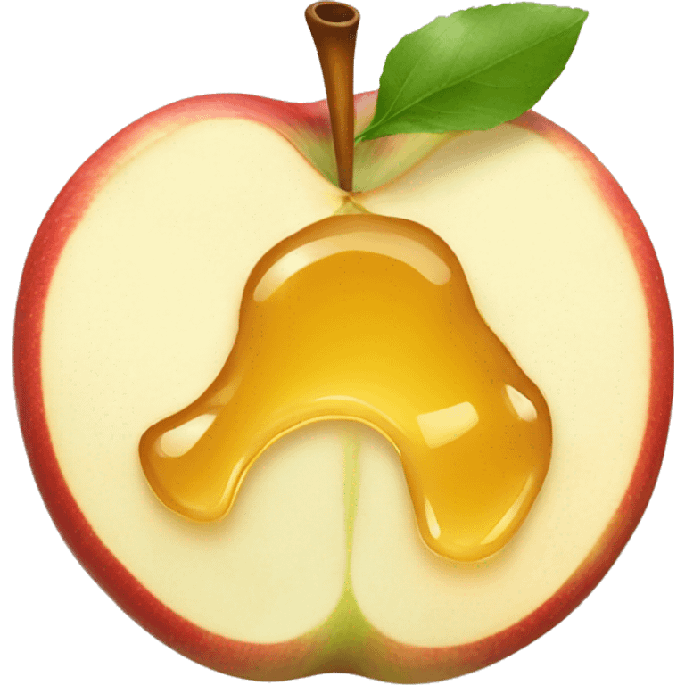 apple slice dipped in honey new years emoji