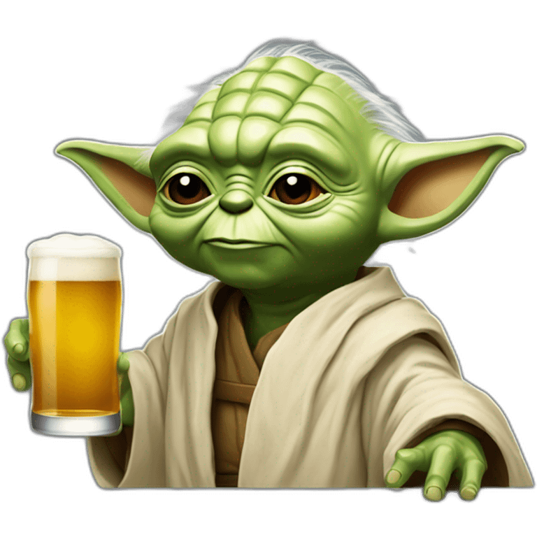 Yoda buvant une bière  emoji