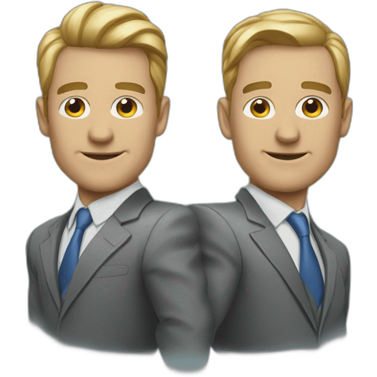 2 business men as superhereos emoji