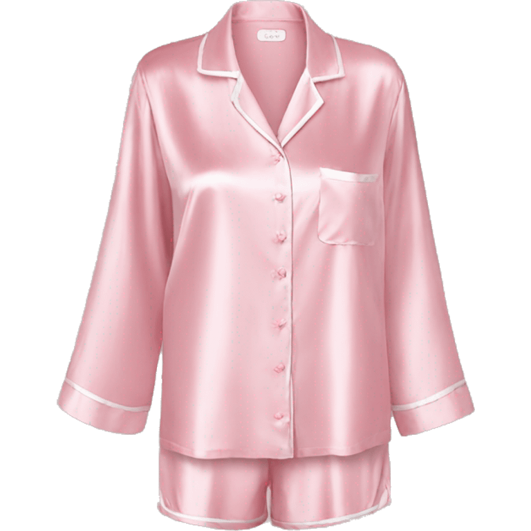 Light pink silk pyjamas set emoji