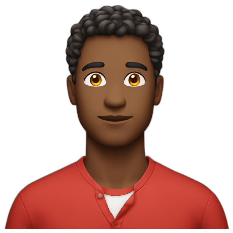 confident red shirted young man emoji