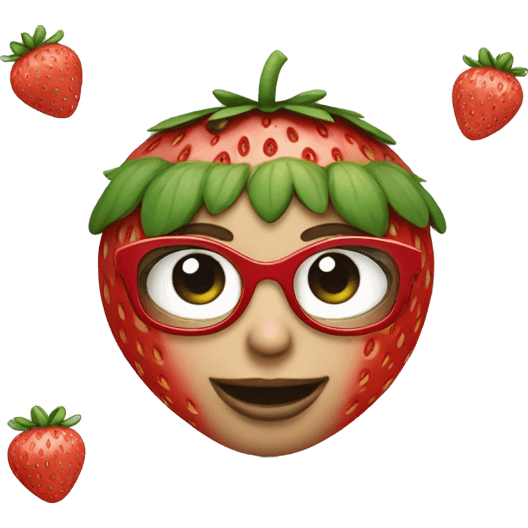  strawberry face lady sunglasses emoji