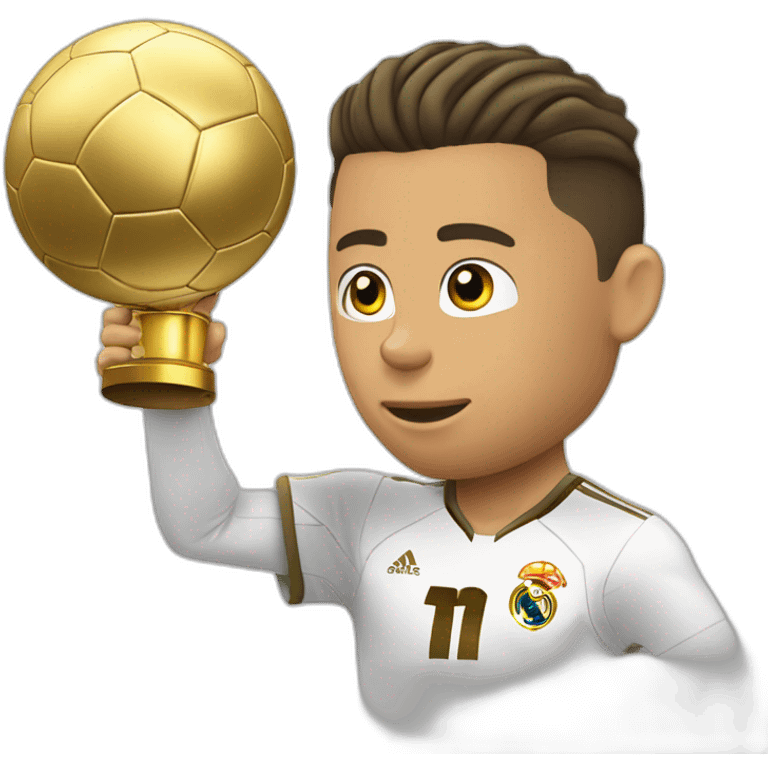 Ronaldo qui montre un ballon d’or emoji