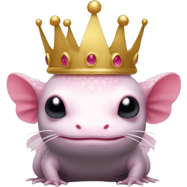 axolotl wearing crown emoji