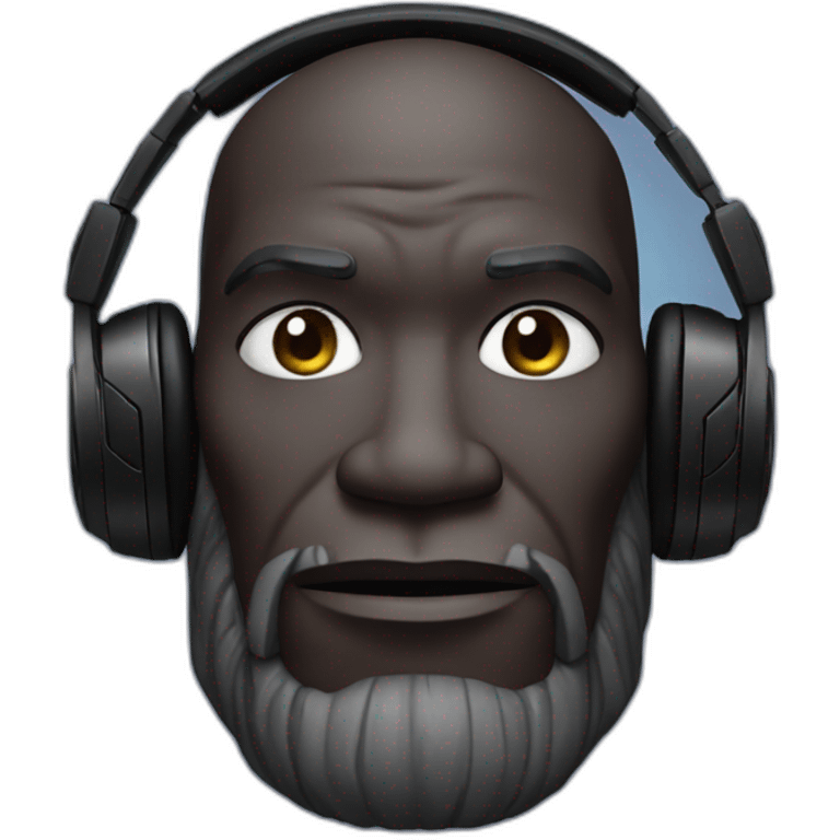 Black Thanos with headphones emoji