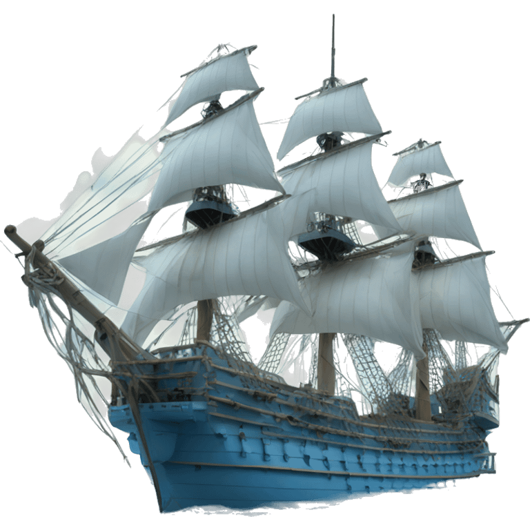 A French armada naval war ship, painted sky blue emoji