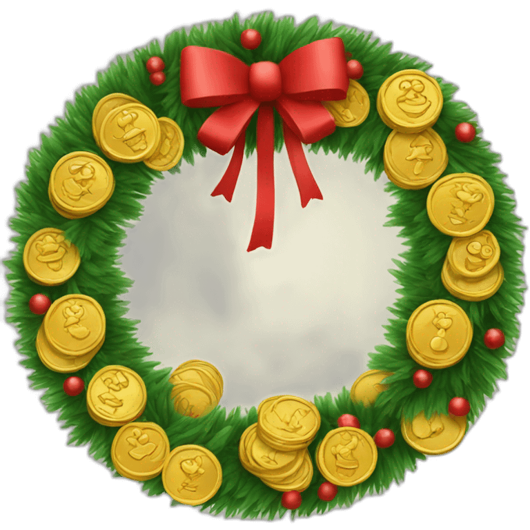 christmas coins wreath emoji