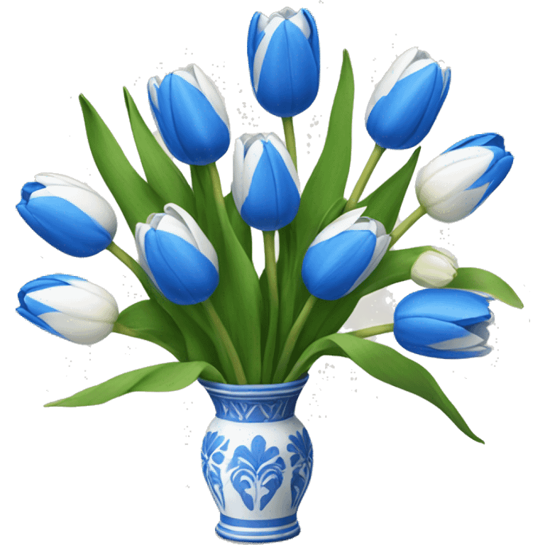 Bouquet of blue and white tulips emoji