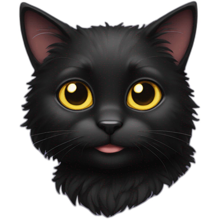 fluffy black cat emoji