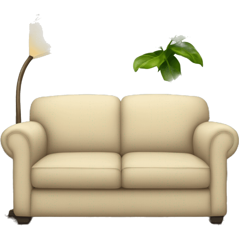 couch with a plant and a lamp emoji