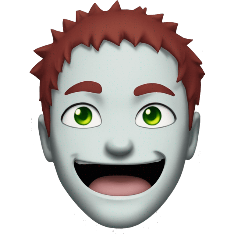 gaara from naruto with face tattoo green eyes laughing emoji