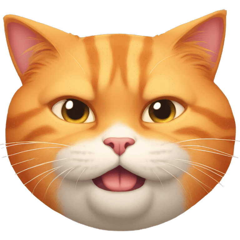 Orange cat so fat and angry emoji