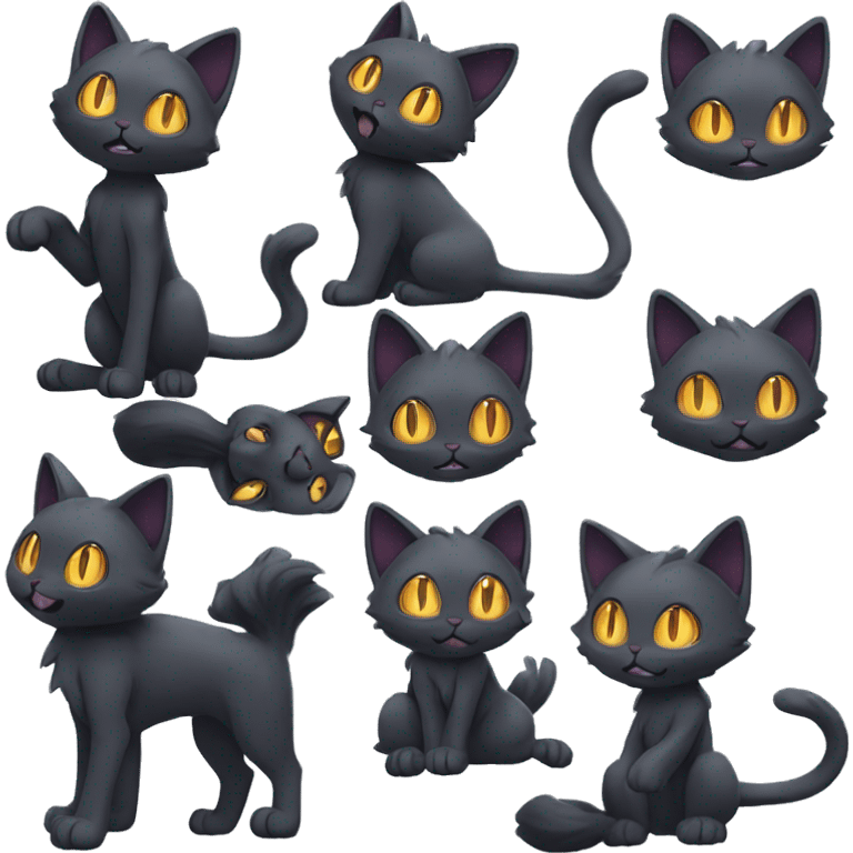 Dark-type-Psychic-type-Fakémon-Cat full body emoji