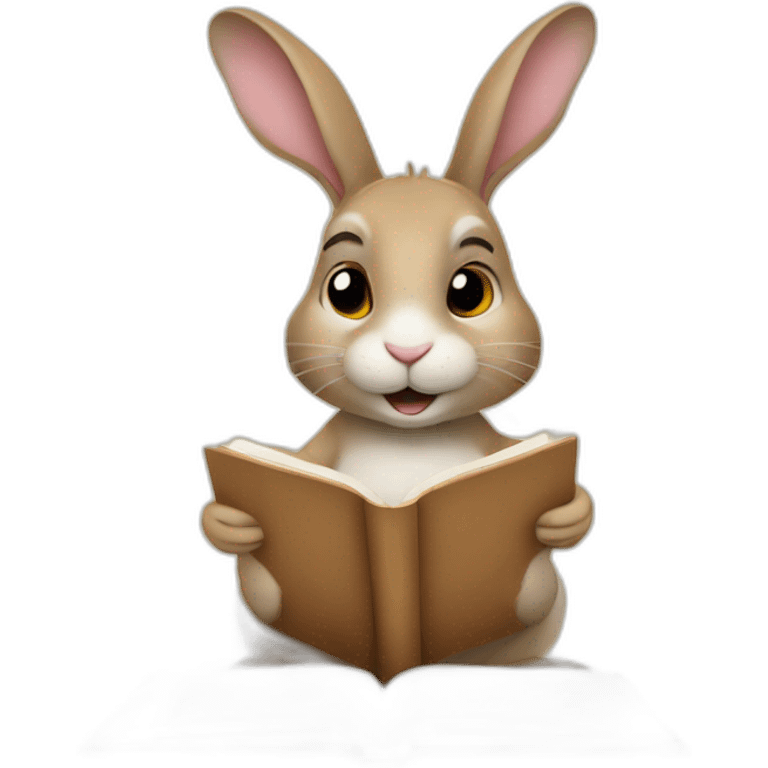 rabbit writing a journal emoji