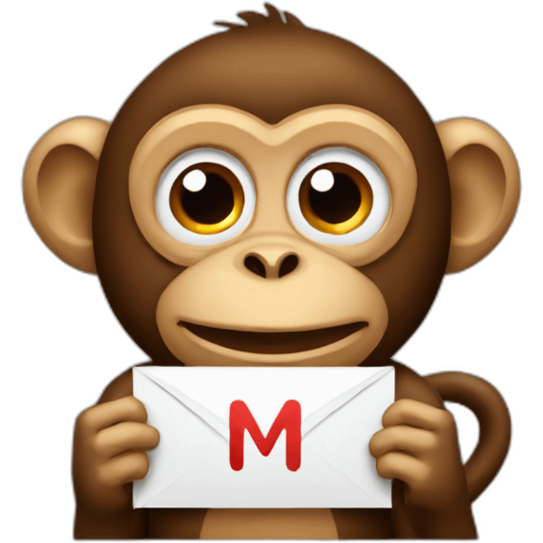 Monkey with a letter M simplistic emoji