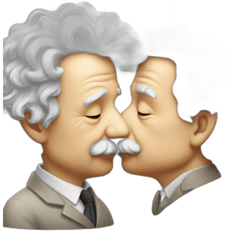 Albert Einstein kissing emoji