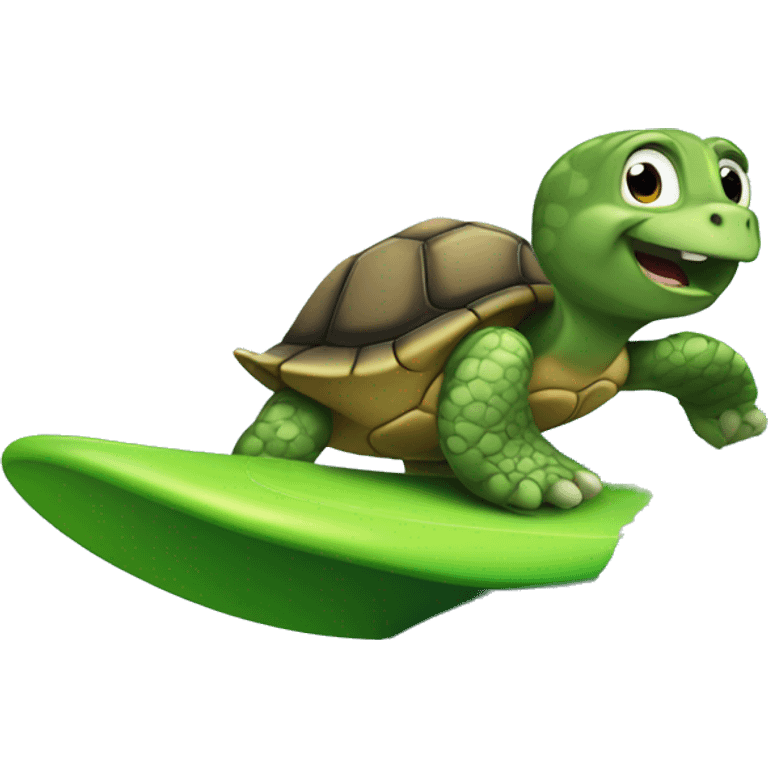 Turtle surfing wave emoji