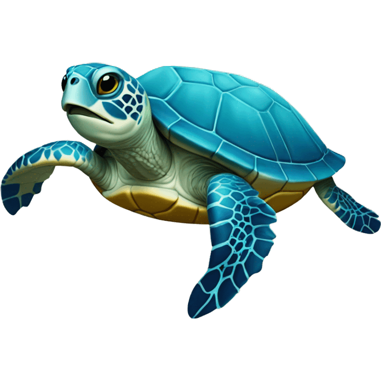 Blue sea turtle emoji