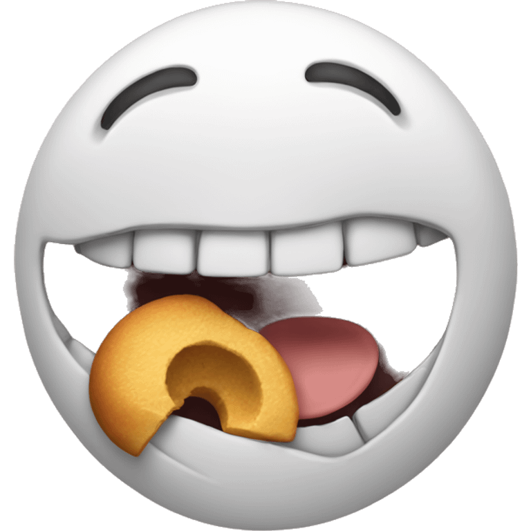 rounded emoji with opened mouth eats emoji