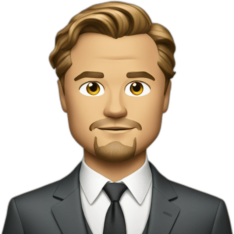 leonardo dicaprio cartoon wearing suit emoji