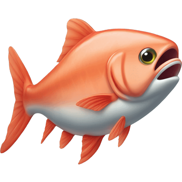 cute salmon fish as superhero emoji